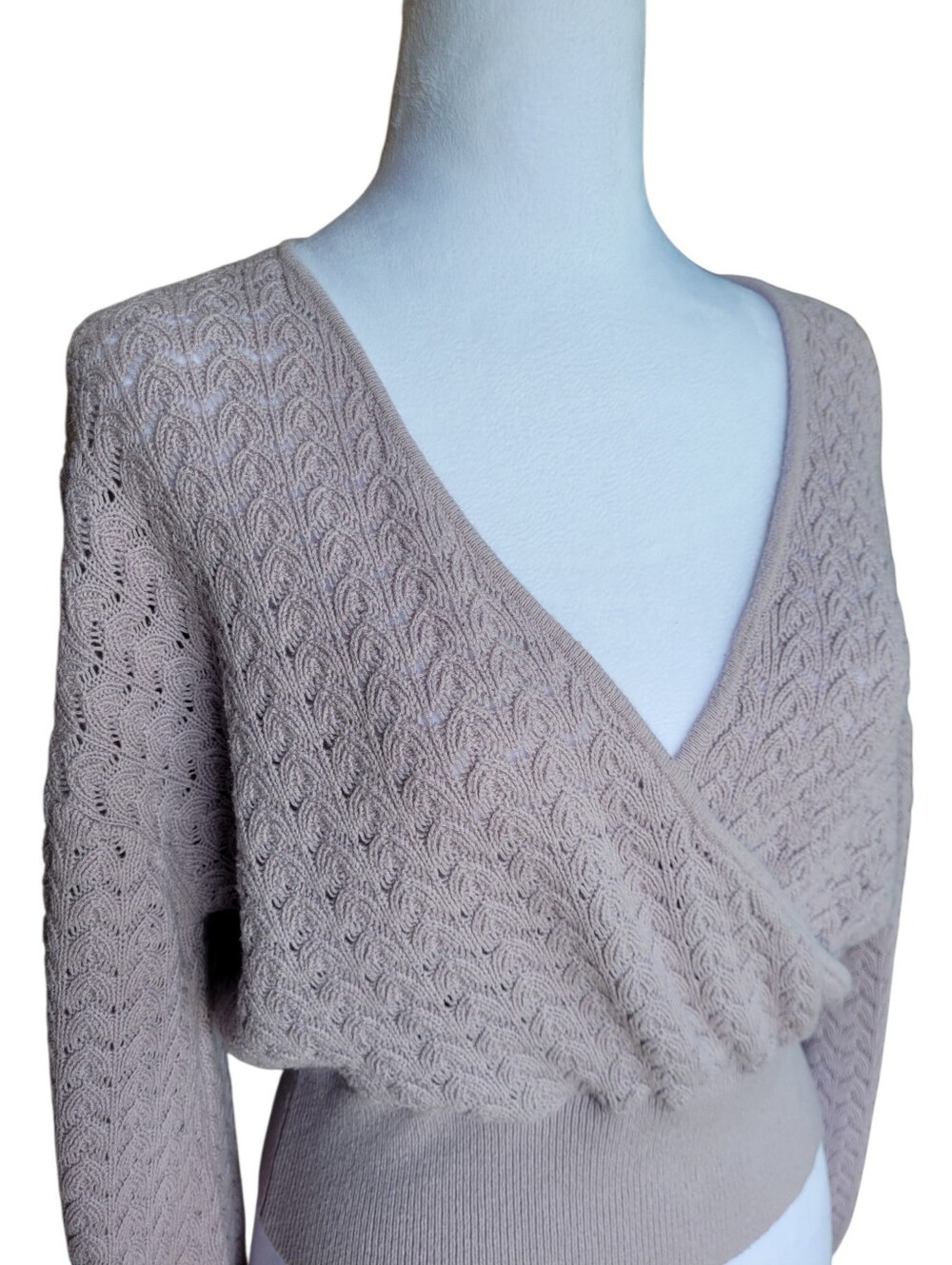 Wilfred Dear Merino Blend Faux wrap sweater Lavender Large Soft Girl - Picture 4 of 12